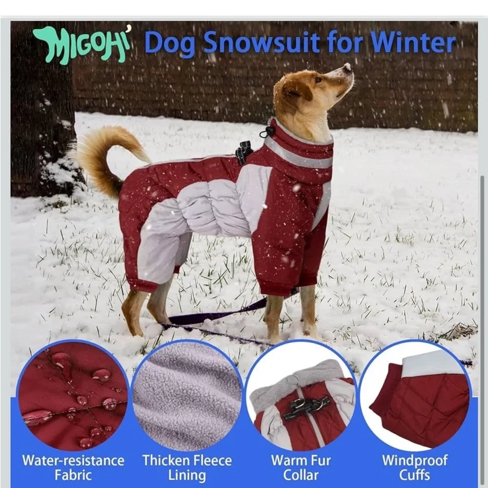 MIGOHI Full Body Dog Coat - Warm Reflective Winter coat Med 540-bb4